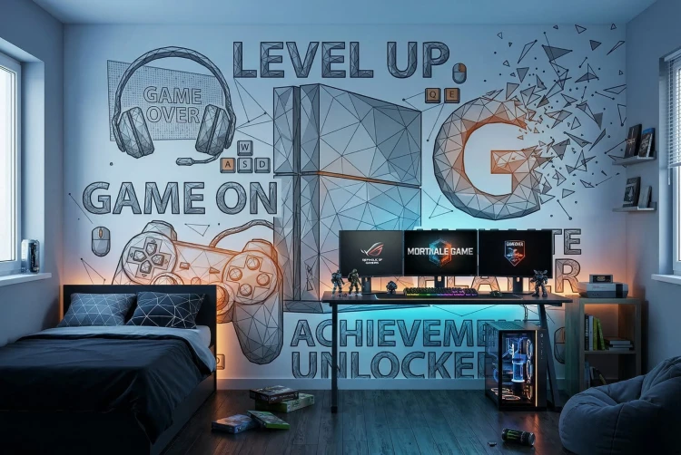 wallpaper gamin room kids , player console game.jpeg