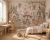 Dreamy nursery interior with fairy village wallpaper, soft tones, and minimalist Scandinavian decor.png